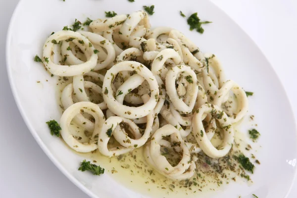 SeaFood Calamari Garlic — Stock Photo, Image