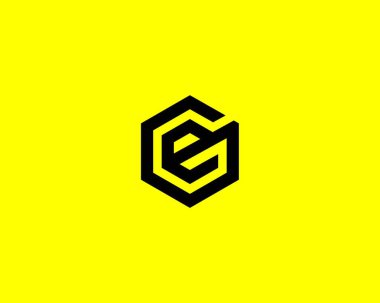GE EG harfli logo DESIGN VECTOR TEMPLATE. GG EG Logosu DESIGN.