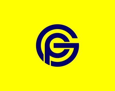 GP PG harfli logo DESIGN VECTOR TEMPLATE. GP PG logosu DESIGN.