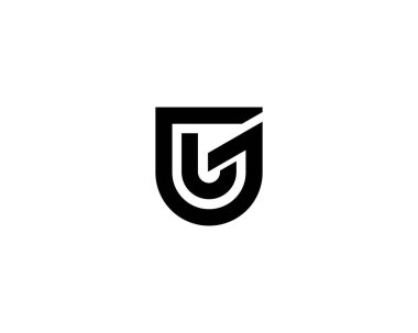 Gu-Ug harfli logo. DESIGN VECTOR TEMPLATE. GU UG logosu DESIGN.