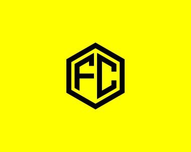 FC CF Letter logosu. DESIGN VECTOR TEMPlate. FC CF logosu DESIGN.