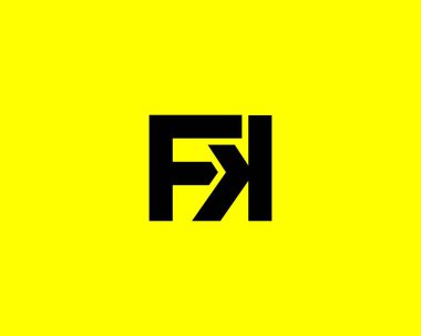 FK KF Letter logosu DESIGN VECTOR TEMPLATE. FK KF LOGO DESIGN.