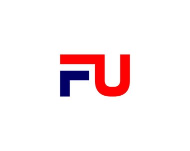 FU UF harfli logo DESIGN VECTOR TEMPLATE. FU UF LOGO DESIGN.