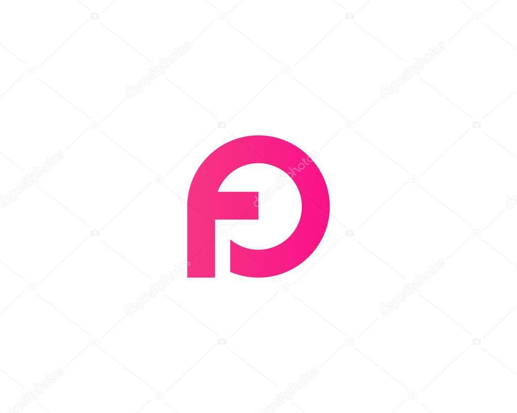 FO OF LETTER LOGO DESIGN VECTOR TEMPLATE. FO OF LOGO DESIGN.