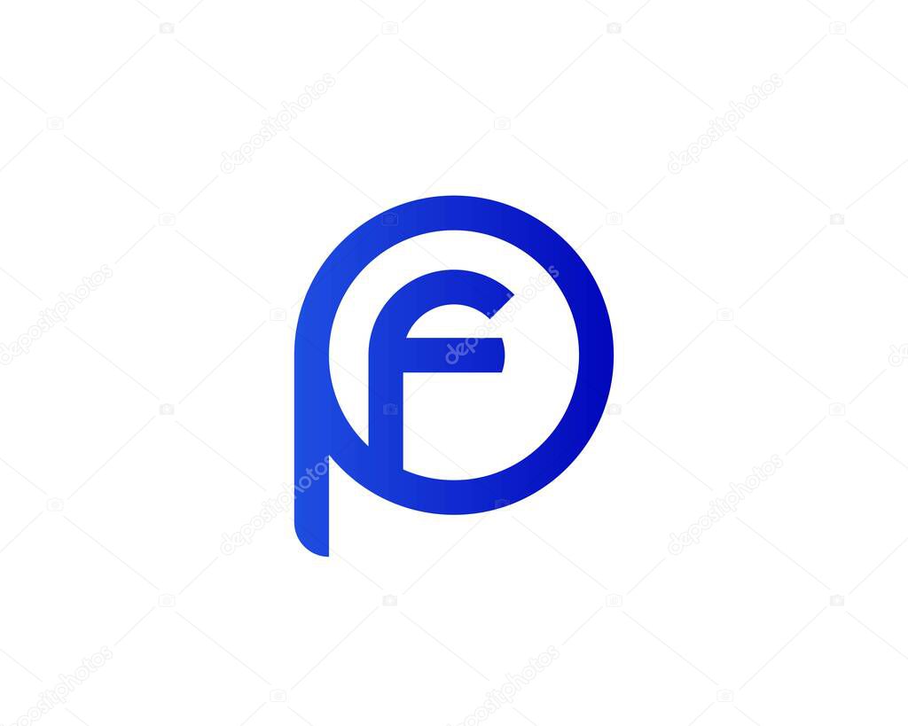 FP PF LETTER LOGO DESIGN VECTOR TEMPLATE. FP PF LOGO DESIGN.