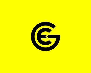 EG GE harfli logo DESIGN VECTOR TEMPLATE. EG GE Logosu DESIGN.