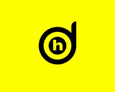 DH HD harfli logo DESIGN VECTOR TEMPLATE. DH HD logosu DESIGN