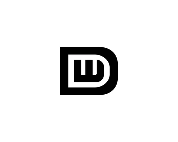 Wdレターロゴデザインベクトルテンプレート ロゴデザイン — ストックベクタ
