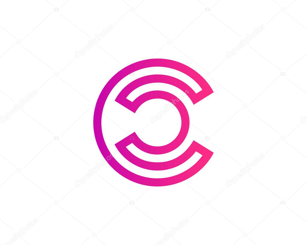 C CC LETTER LOGO DESIGN VECTOR TEMPLATE. C CC LOGO DESIGN.