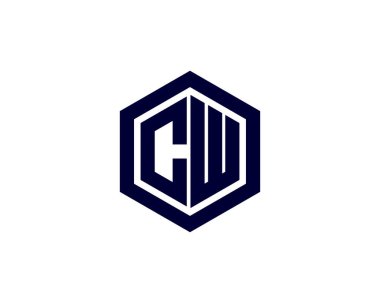 CW WC 'nin logosu DESIGN VECTOR TEMPLATE. CW WC logosu DESIGN.
