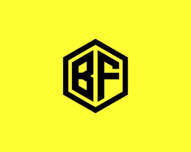 BF FB harfli logo DESIGN VECTOR TEMPLATE. BF FB logosu DESIGN.