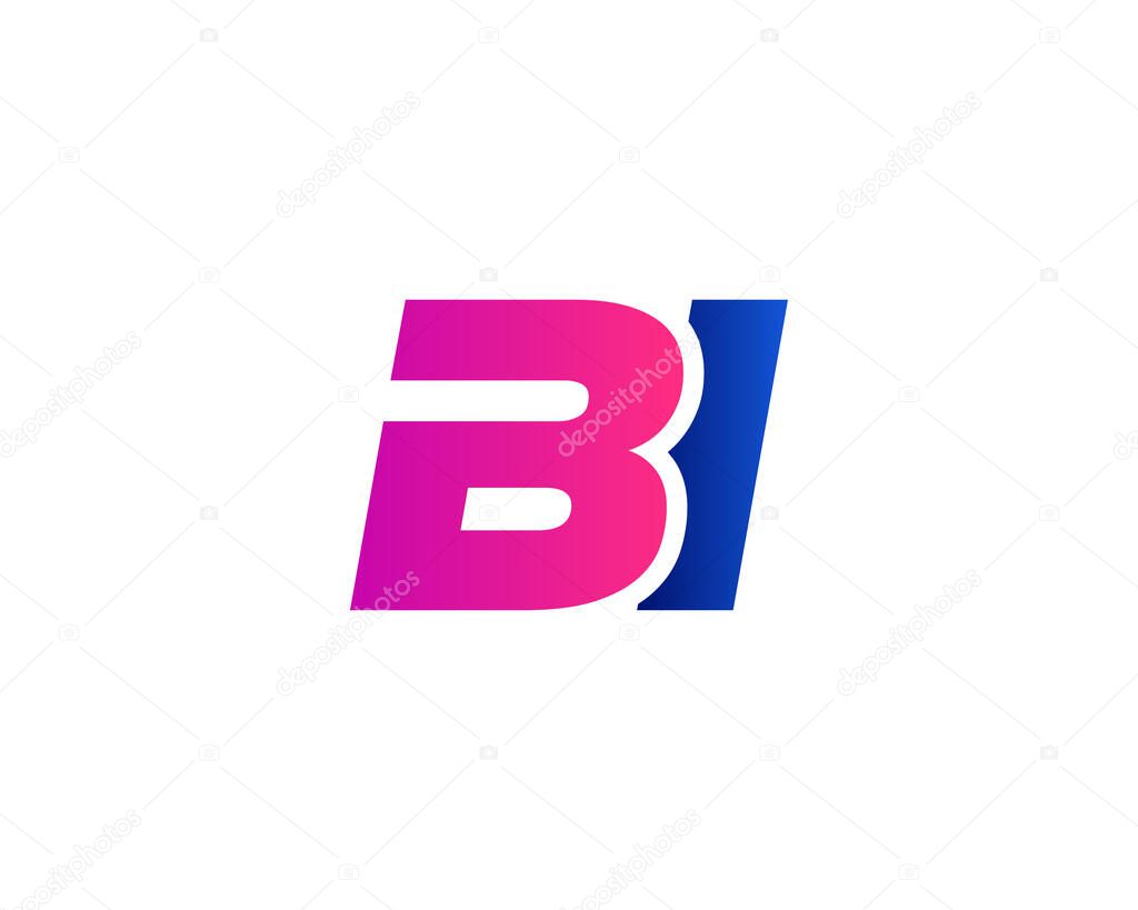 BI IB LETTER LOGO DESIGN VECTOR TEMPLATE. BI IB LOGO DESIGN.
