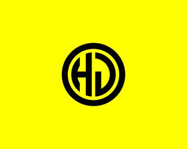 HJ JH, logoyu kontrol altına aldı. VECTOR TEMPLATE. HJ JH LOGO DESIGN.