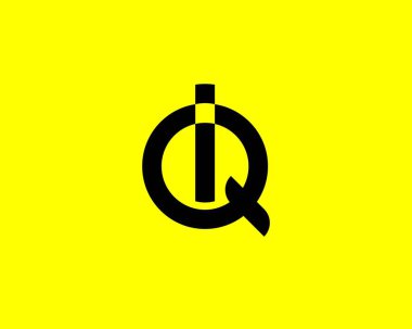 IQ QI Letter logosu DESIGN VECTOR TEMPLATE. IQ QI LOGO DESIGN.