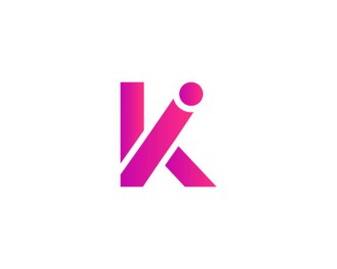 KI IK Letter logosu DESIGN VECTOR TEMPLATE