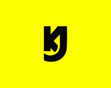 KJ JK Letter Logosu DESIGN VECTOR TEMPLATE
