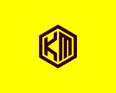KM MK Letter Logosu DESIGN VECTOR TEMPLATE