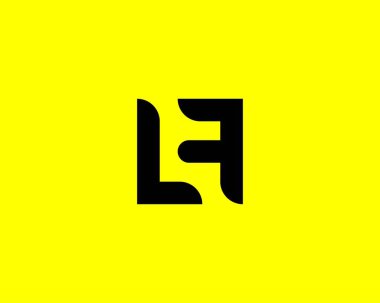 Eğer fl harfi logo tasarım vektör şablonu