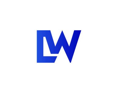LW WL harf logo tasarım vektör şablonu