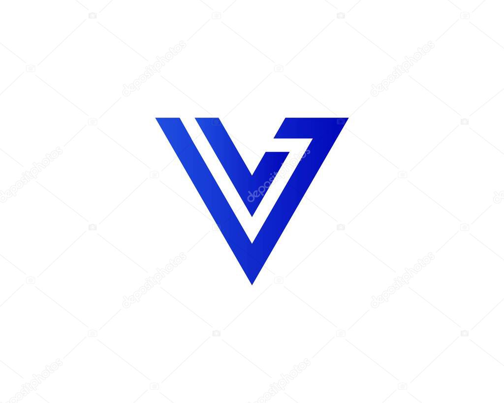 LV VL letter logo design vector template