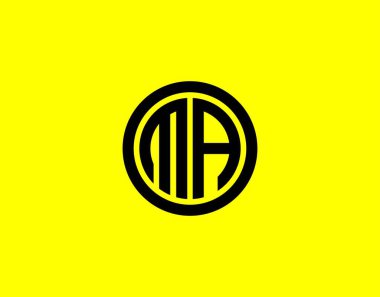MA AM harfi logo tasarım vektör şablonu