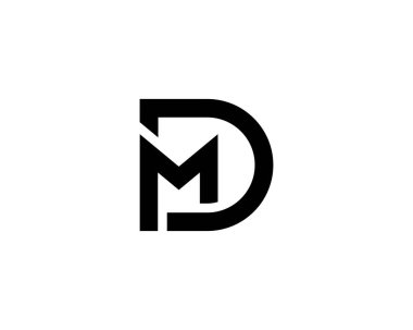 MD DM harf logo tasarım vektör şablonu