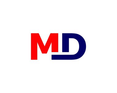 MD DM harf logo tasarım vektör şablonu