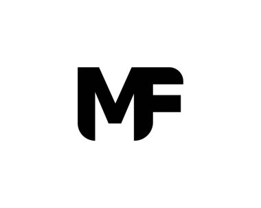 MF FM harf logo tasarım vektör şablonu