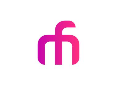 MF FM harf logo tasarım vektör şablonu
