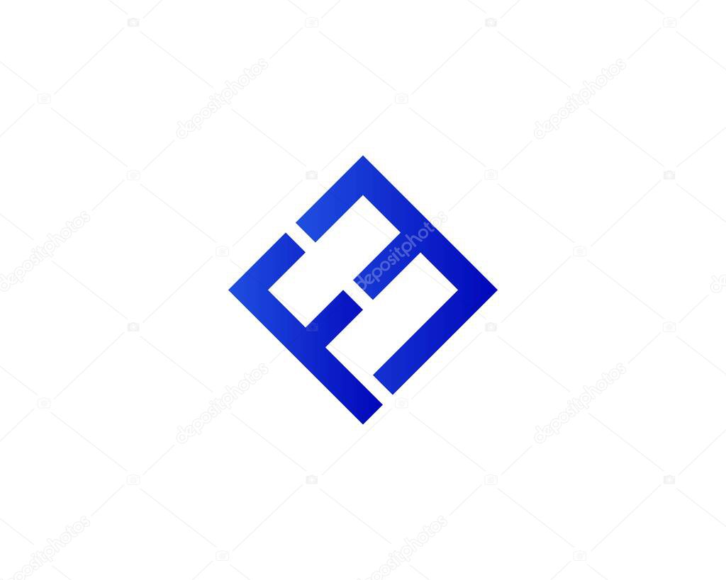 MF FM letter logo design vector template