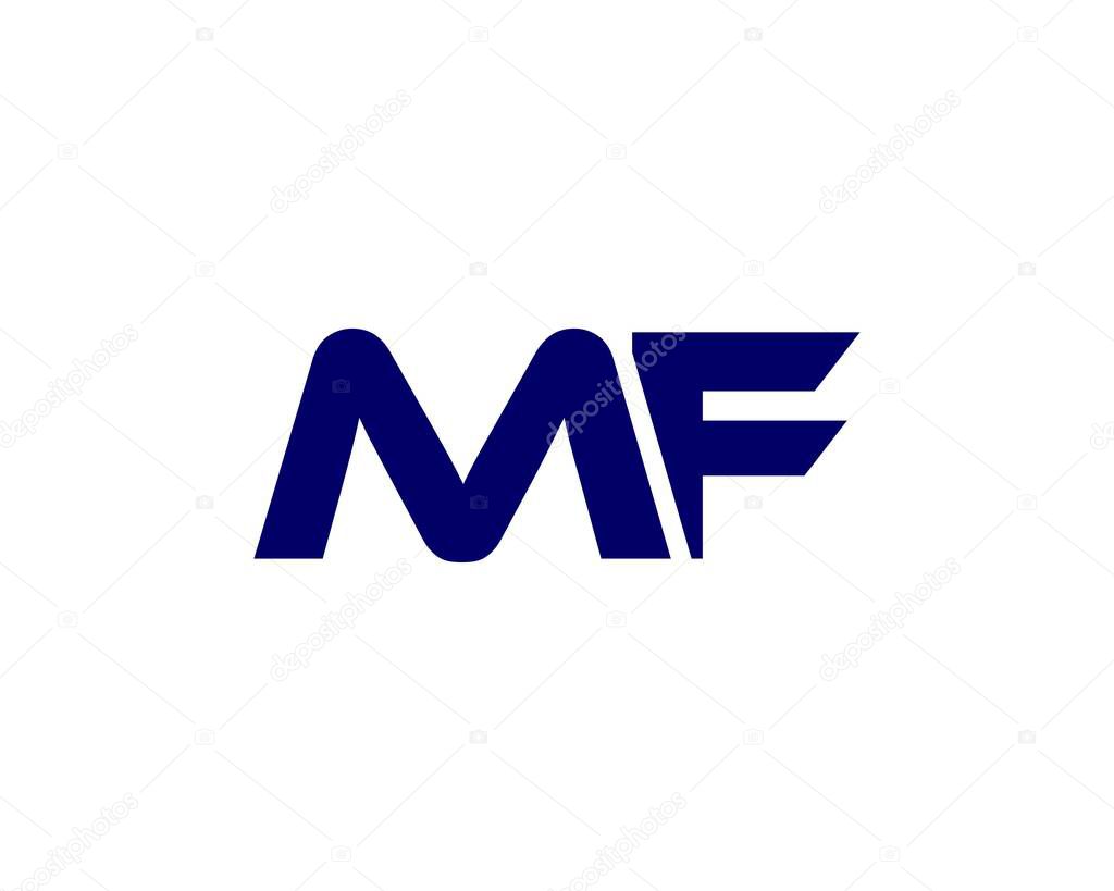 MF FM letter logo design vector template