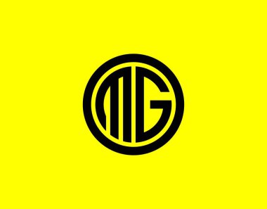 MG GM harf logo tasarım vektör şablonu