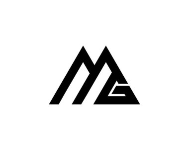 MG GM harf logo tasarım vektör şablonu