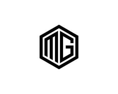 MG GM harf logo tasarım vektör şablonu