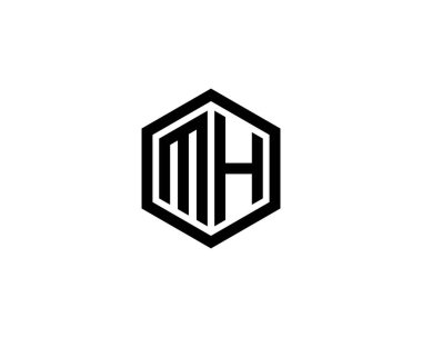 MH HM harf logo tasarım vektör şablonu