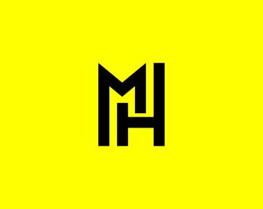 MH HM harf logo tasarım vektör şablonu