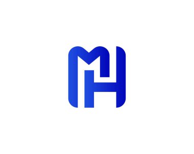 MH HM harf logo tasarım vektör şablonu