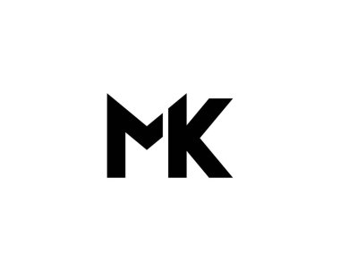 MK KM Letter logo tasarım vektör şablonu
