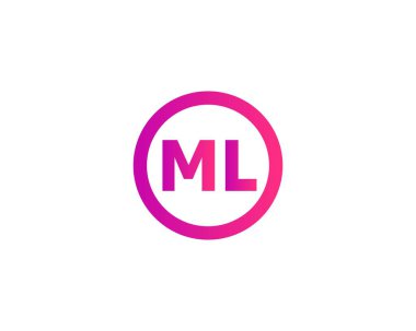 ML LM harf logo tasarım vektör şablonu