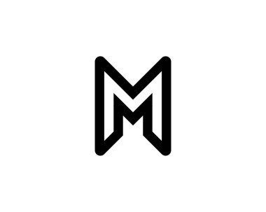 MM harf logo tasarım vektör şablonu