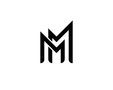 MM harf logo tasarım vektör şablonu