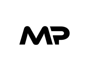 MP PM harfi logo tasarım vektör şablonu