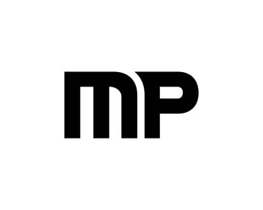 MP PM harfi logo tasarım vektör şablonu