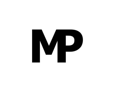 MP PM harfi logo tasarım vektör şablonu