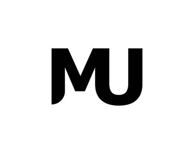 MU UM Harf logo tasarım vektör şablonu