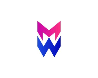 MW WM Letter logo tasarım vektör şablonu