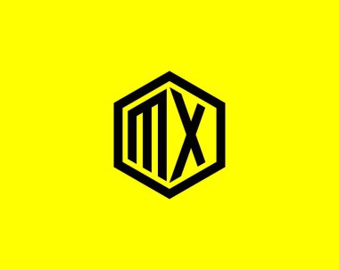 MX XM harf logo tasarım vektör şablonu