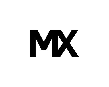 MX XM harf logo tasarım vektör şablonu