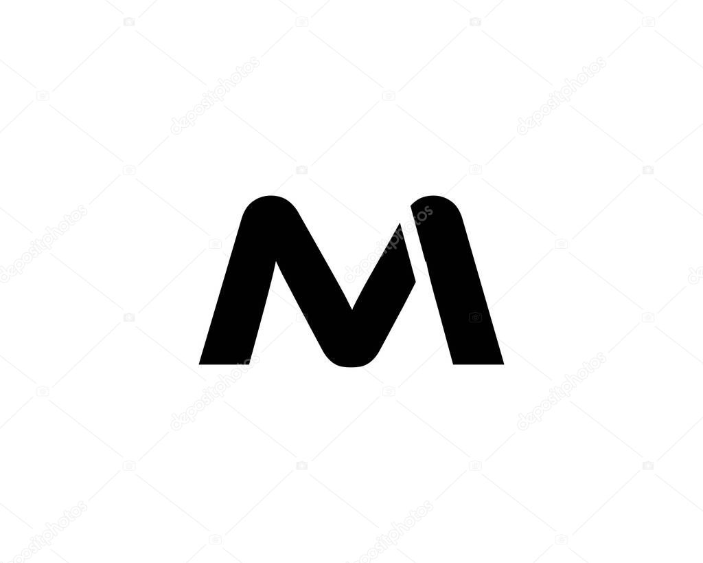 MN NM letter logo design vector template