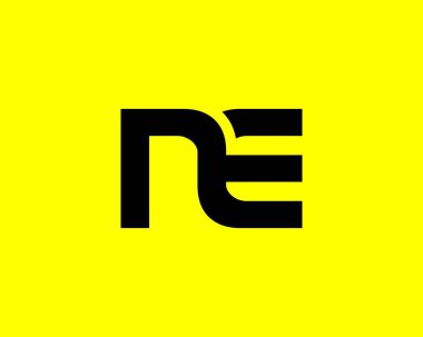 NE EN harfi logo tasarım vektör şablonu